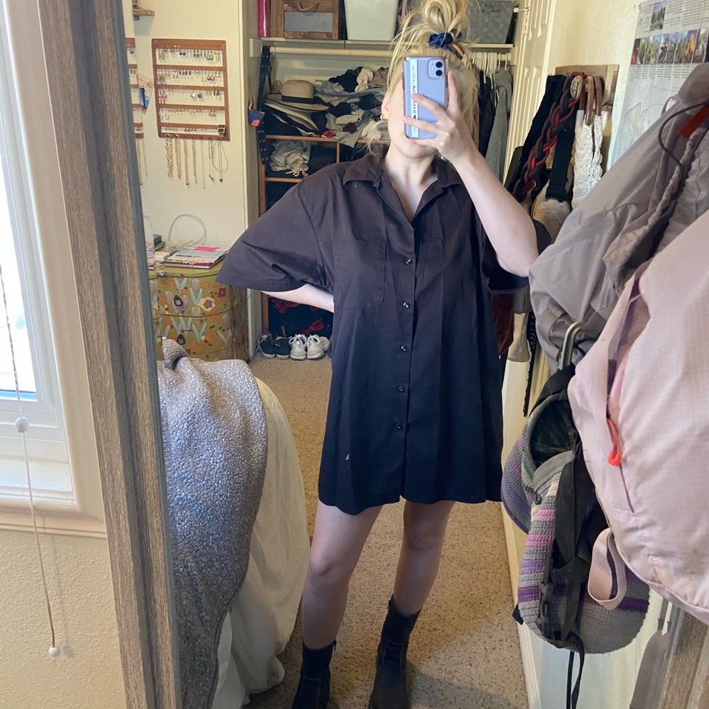 XXL brown DICKIES oversized shirt dress😛😛